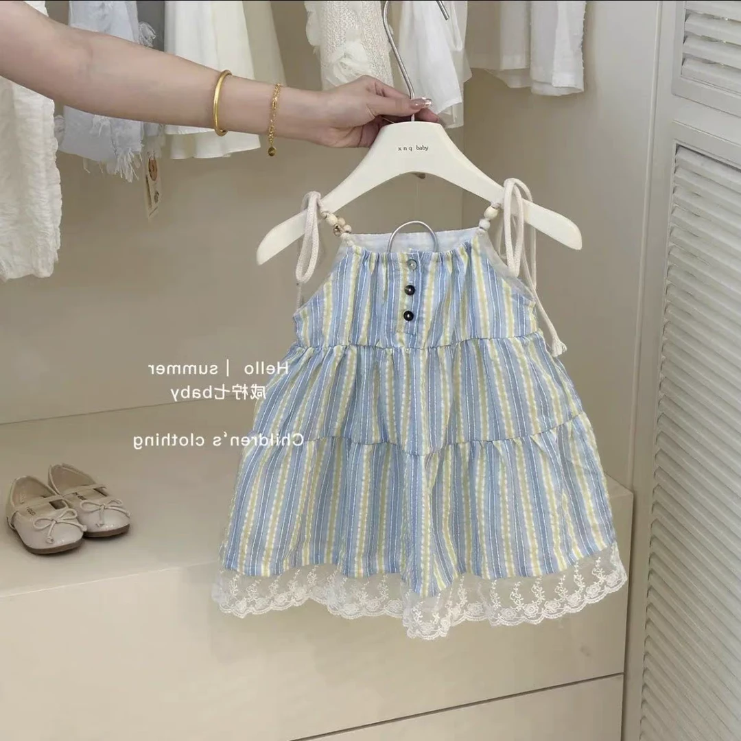 50010欧若风女童夏季吊带裙新款儿童度假风沙滩裙甜美连衣裙童装