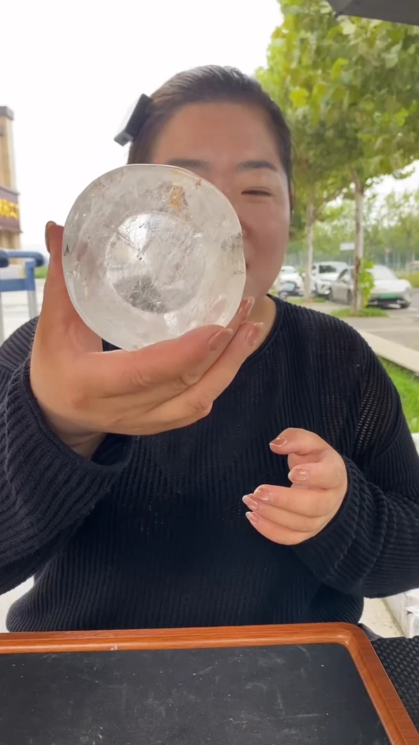 未镶嵌珠宝半成品水晶白水晶碗D722