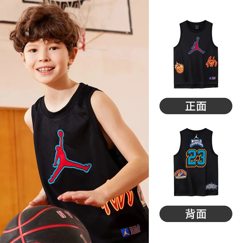 AIR JORDAN童装男童篮球背心夏季透气运动无袖T恤C644