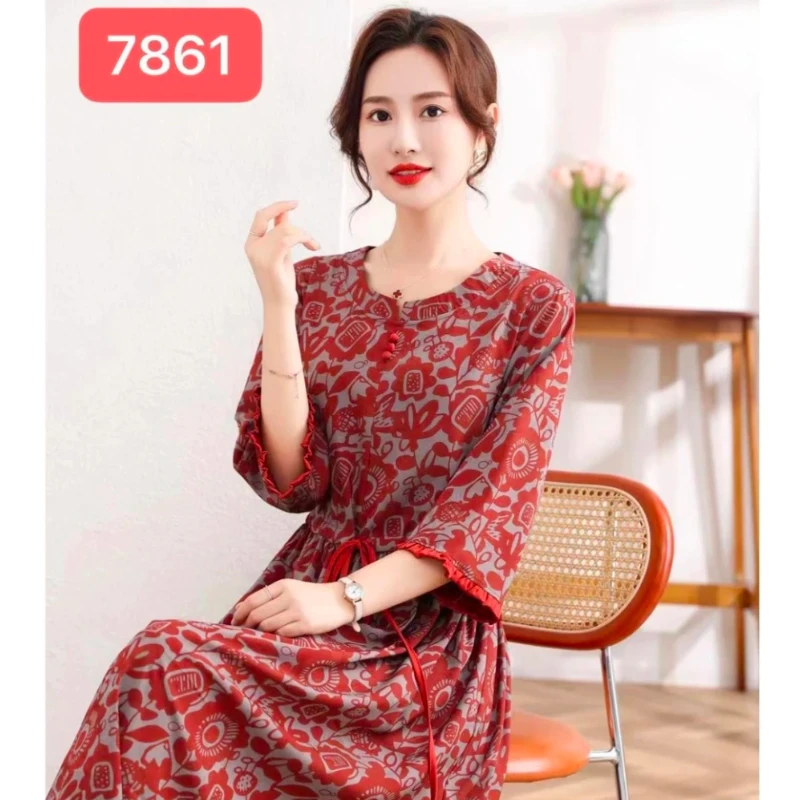 7861-45新款舒适印花连衣裙