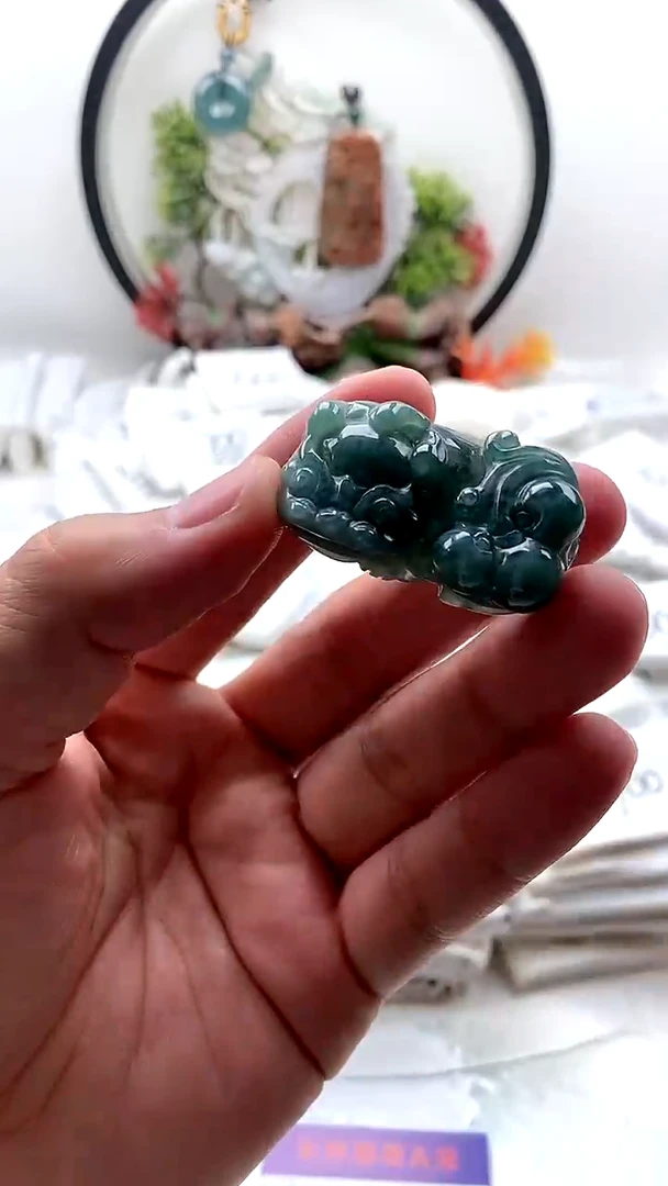 颈饰未镶嵌翡翠貔貅有纹【福利款】