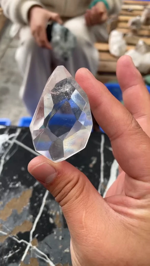 【闪购商品】水晶刻面水滴未镶嵌天然喜马拉雅白水晶刻面水滴