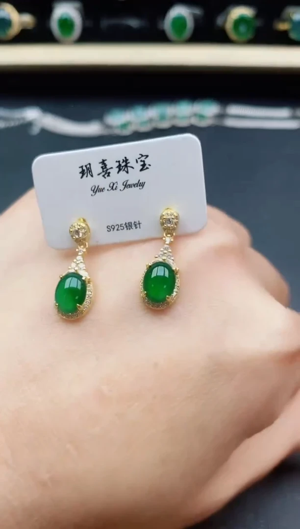 翡翠戒指银S925镶嵌321321