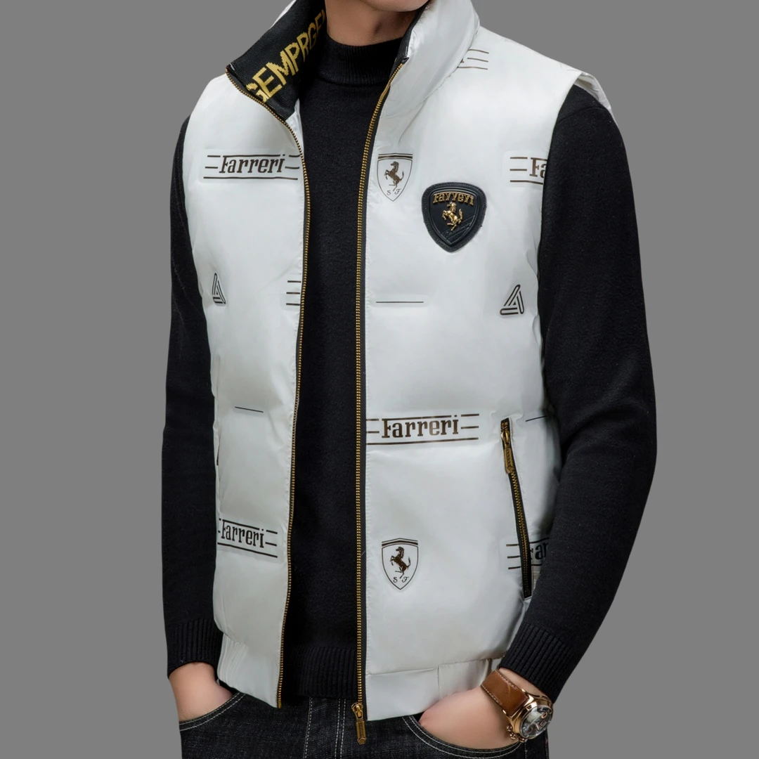 意大利正品立领羽绒马甲外套2025冬季男士休闲时尚潮流羽绒服背心