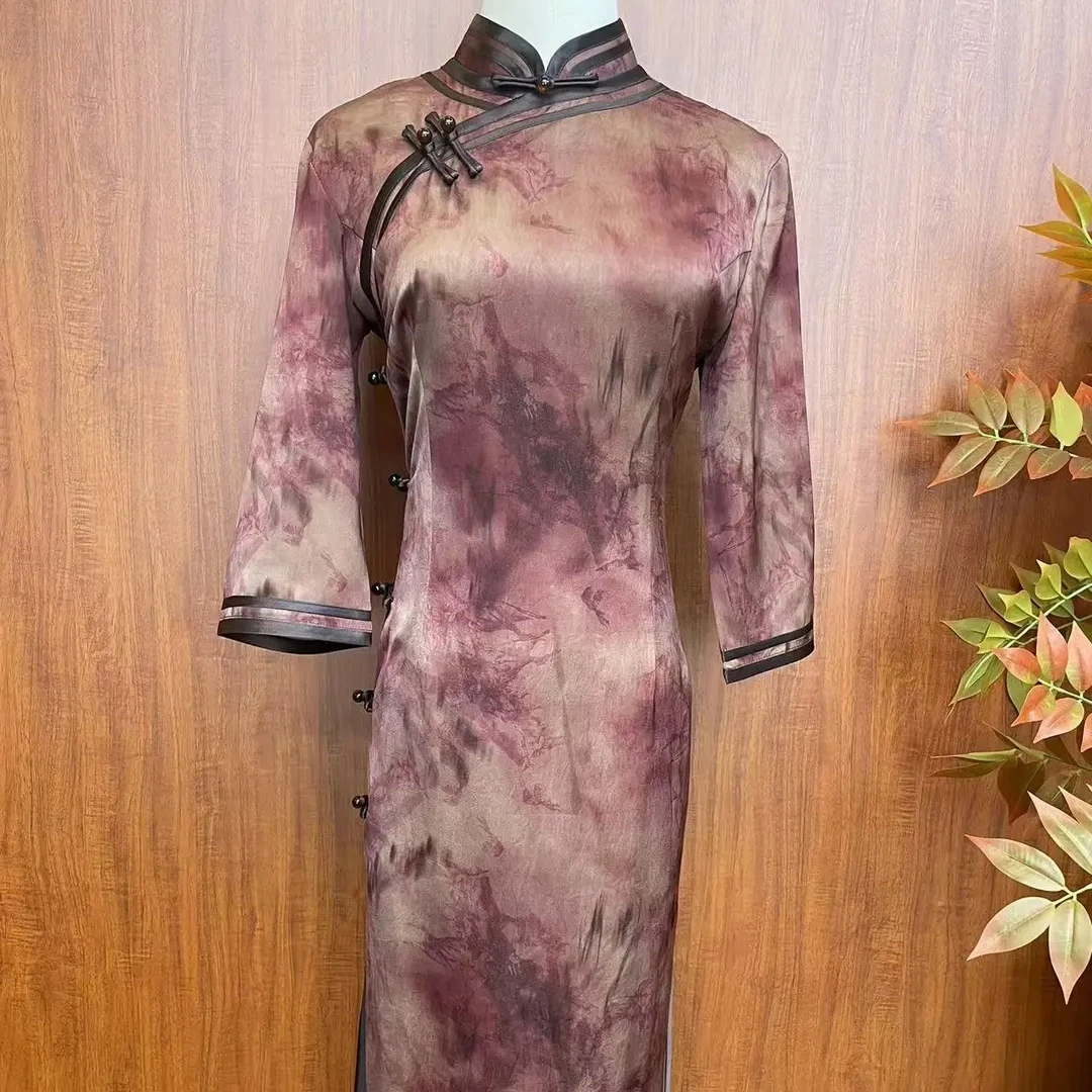 【琉璃粉】2024夏季新款复古百搭优雅大方日常淑女旗袍