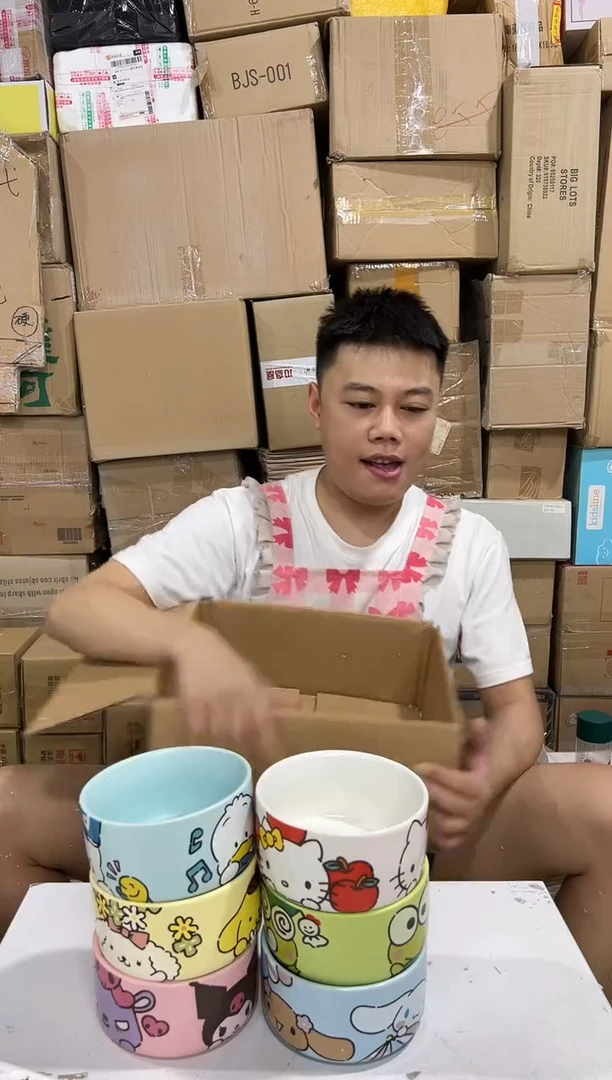 瓷片三利鸥碗6件套