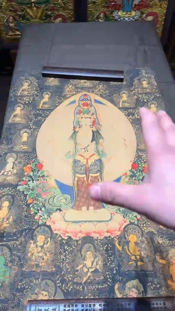 卷轴画【主播精品】高端卷轴画——唐卡020千手观音