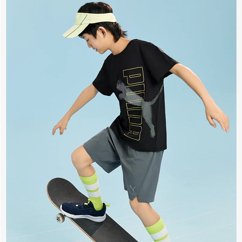 【PUMA】彪马官方正品 新款儿童圆领短袖T恤时尚印花吸湿速干