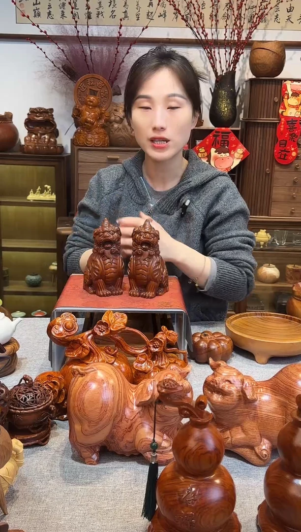 黄杨木做旧一对11111