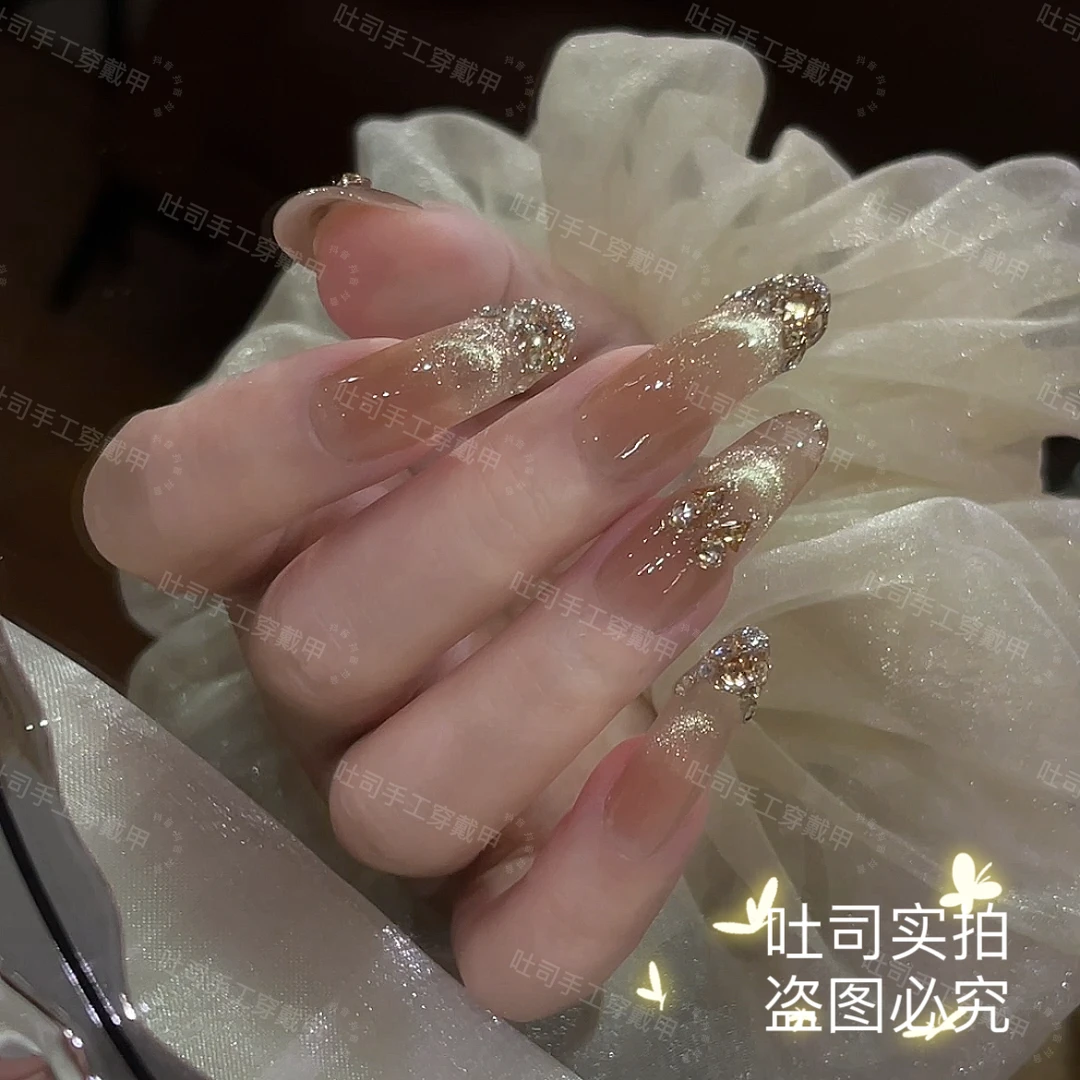 【落日】纯手工穿戴甲美甲可拆卸穿戴式持久反复使用TT