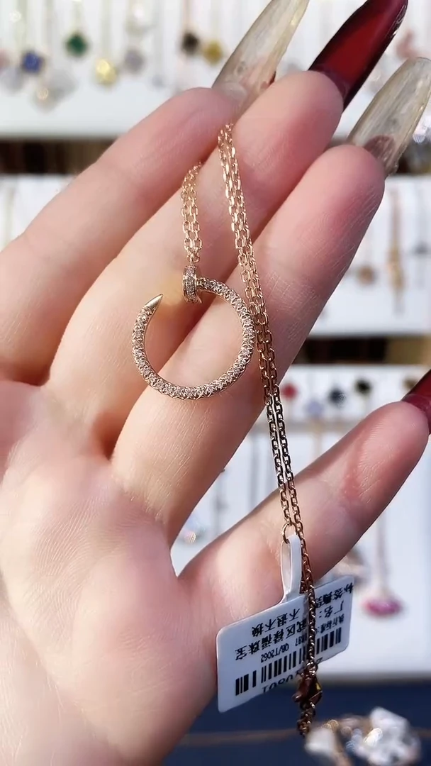 【闪购商品】钻石套链18K金镶嵌钻石K玫