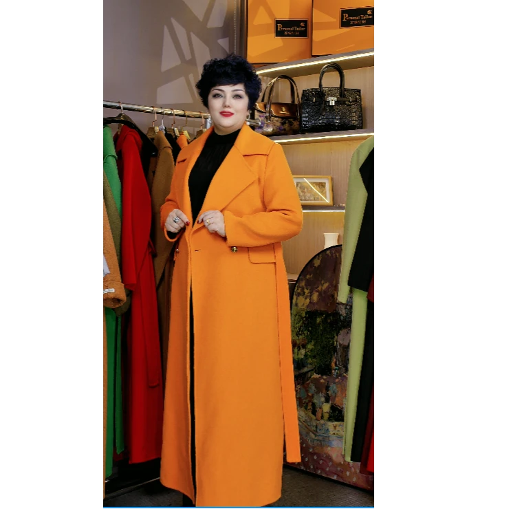 2025秋冬季时尚长款时装显瘦法式羊毛大衣2390