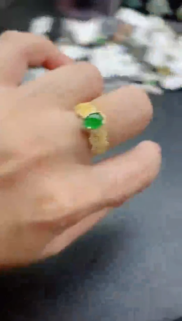 银S925镶嵌戒指翡翠12121