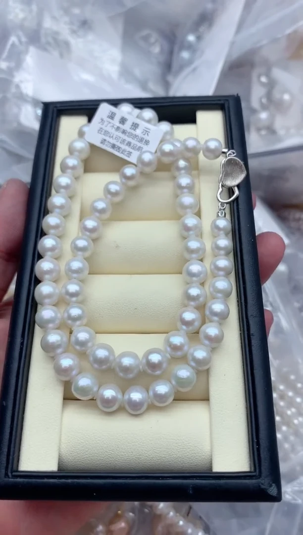 项链银S925镶嵌淡水珍珠，非无暇