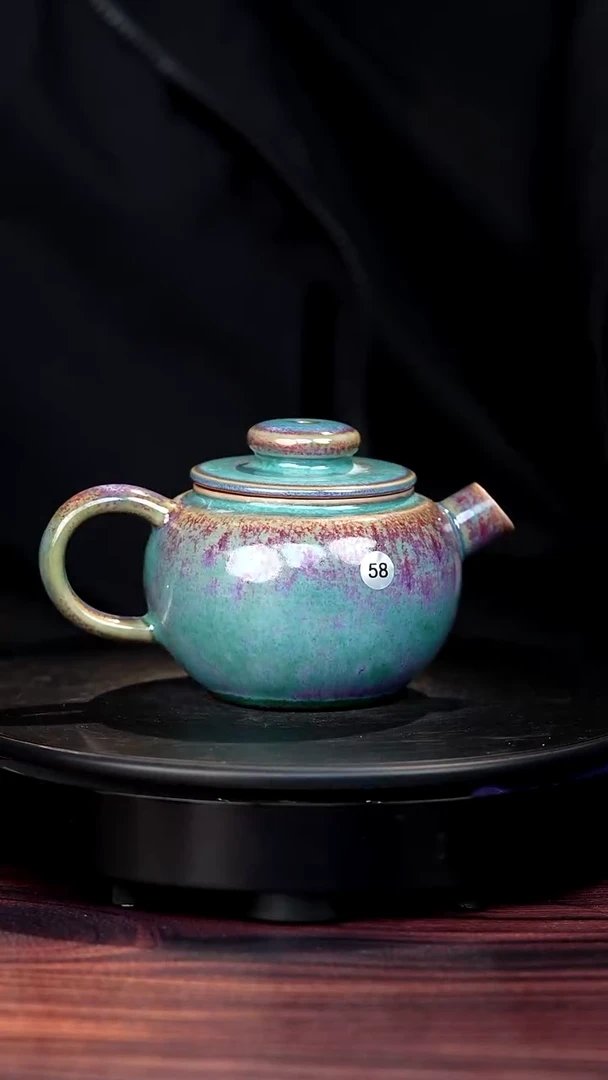 58#李盼龙一级品原矿钧瓷炮嘴壶