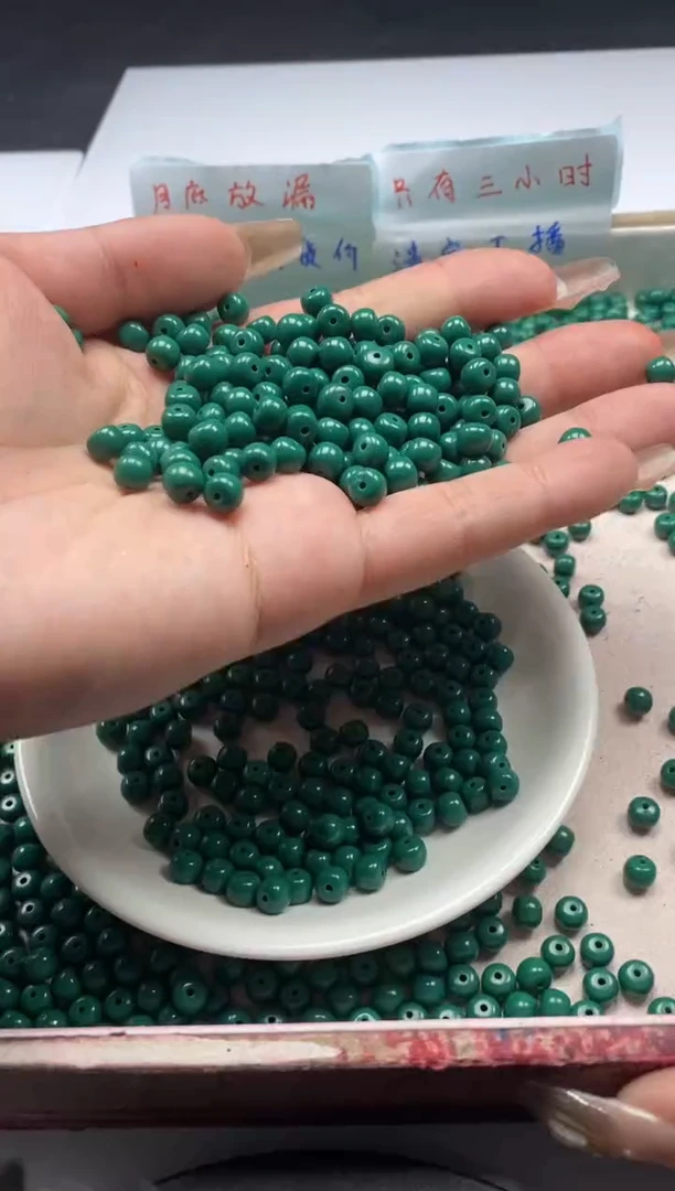 【闪购商品】玛瑙/玉髓颈饰未镶嵌W2354玉化绿松老型6*5mm*20颗