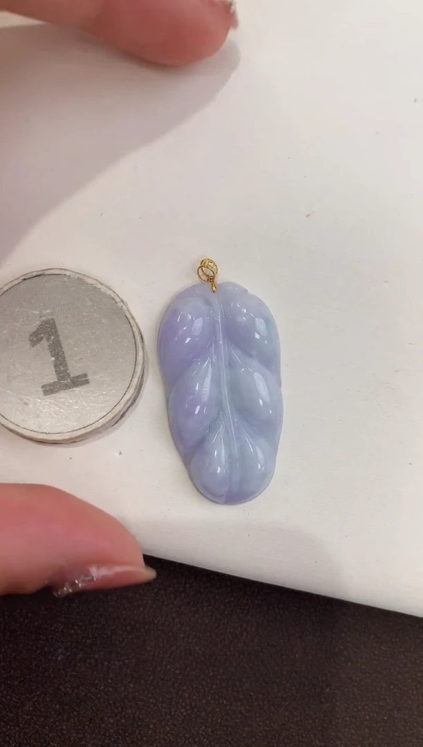 颈饰18K金镶嵌翡翠天然缅甸a货翡翠