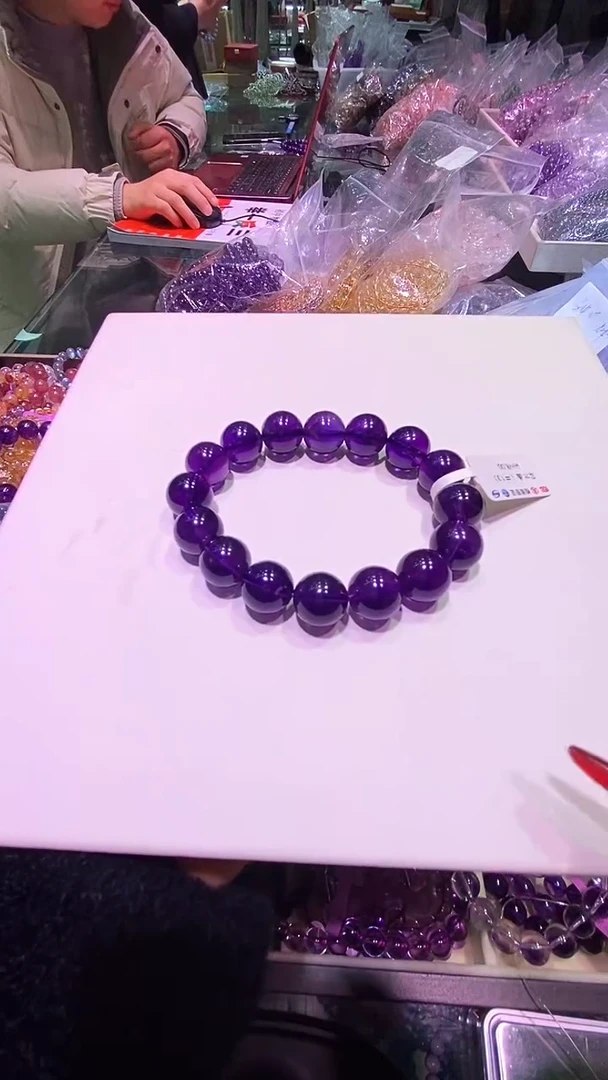 【闪购商品】水晶手串未镶嵌乌拉圭紫水晶品质手串13+深