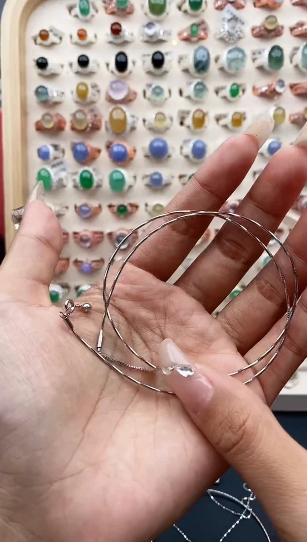 【闪购商品】翡翠颈饰银S925镶嵌缅甸天然A货翡翠333  7+