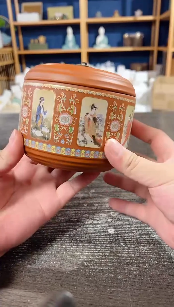 【闪购商品】其他四大美女珐琅彩紫砂茶叶罐