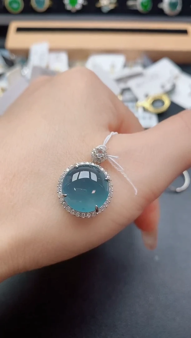 吊坠(赠链)银S925镶嵌翡翠1