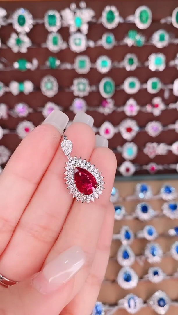 【闪购商品】红宝石18K金吊坠18K金镶嵌2.02克拉