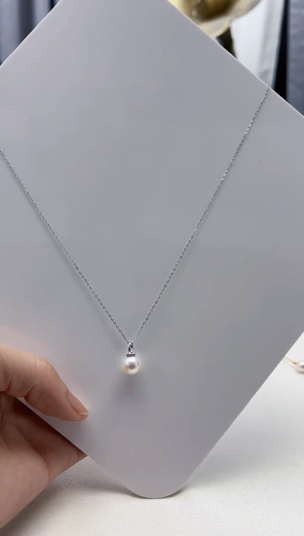 海水珍珠银S925镶嵌颈饰Z20海水akoya吊坠