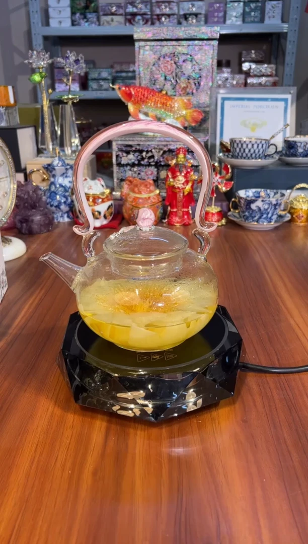84晶焱凤尾提梁壶（粉凤尾）+