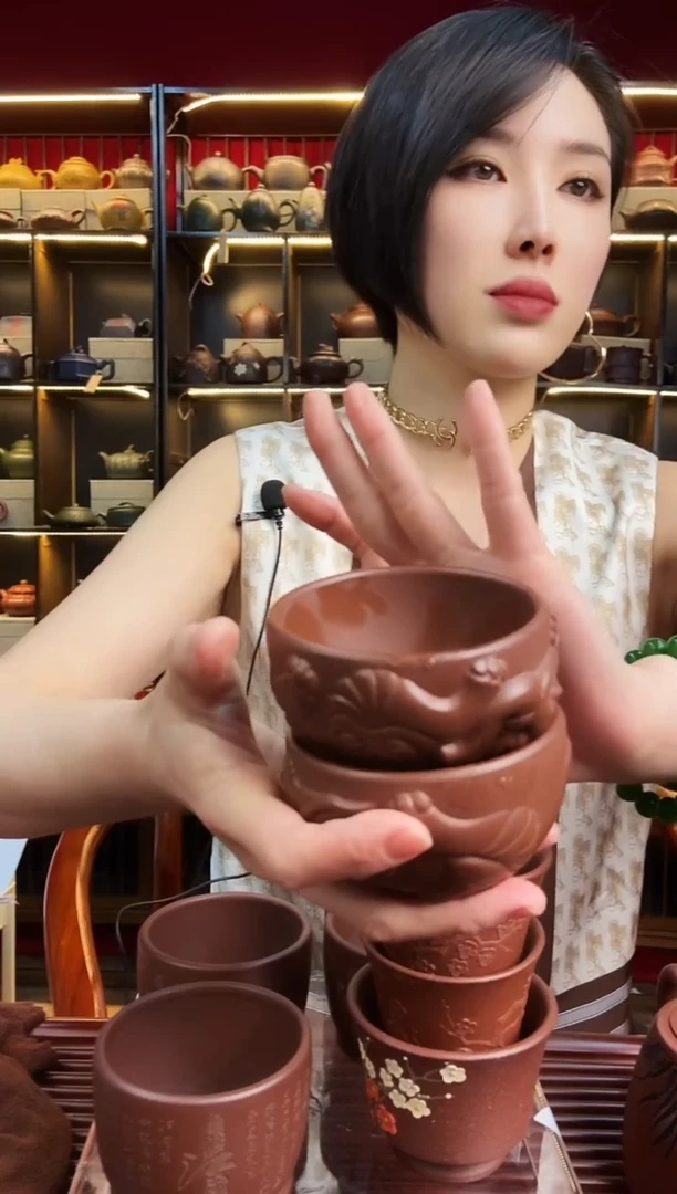 【闪购商品】紫砂茶壶DT617吉祥如意主人杯石红全手工