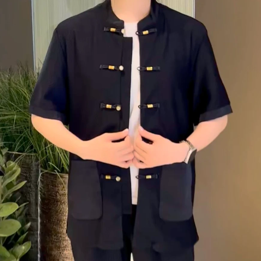 6228男士新款潮流时尚休闲唐装T恤