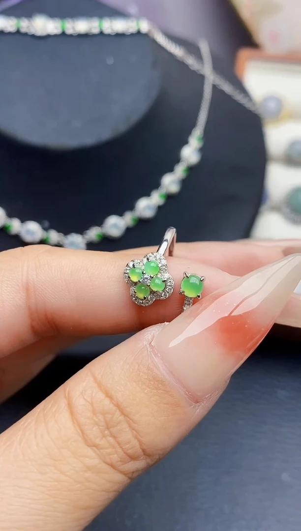 银S925镶嵌戒指翡翠1418