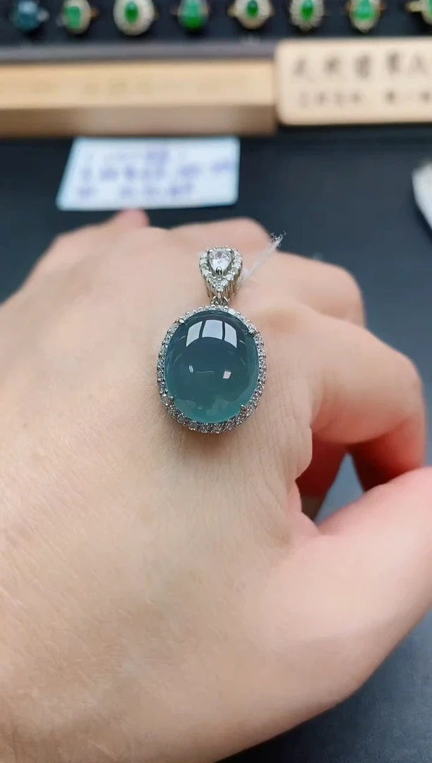 吊坠(赠链)银S925镶嵌翡翠1