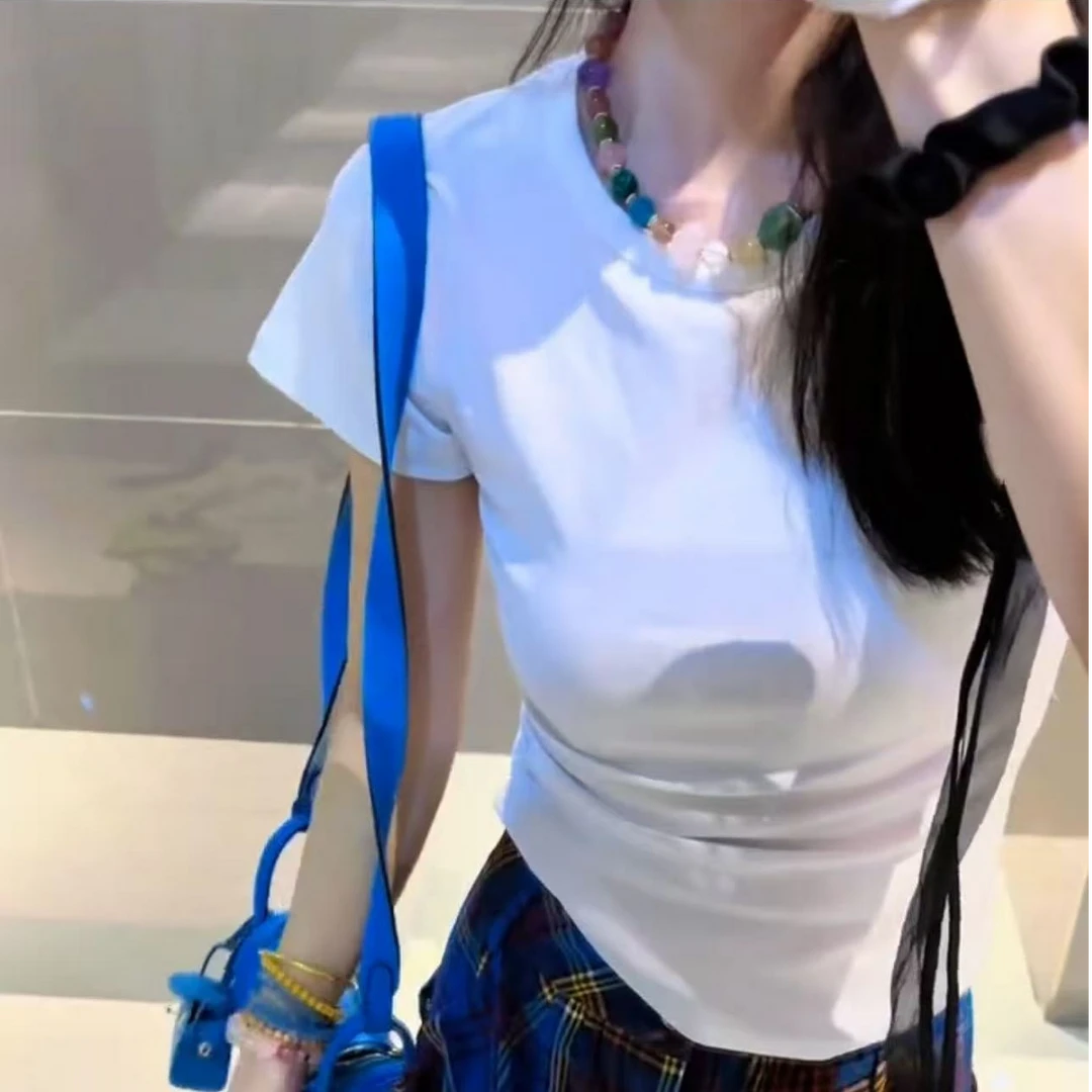 李豆儿 福利 灰白绿 净面圆领小款短袖