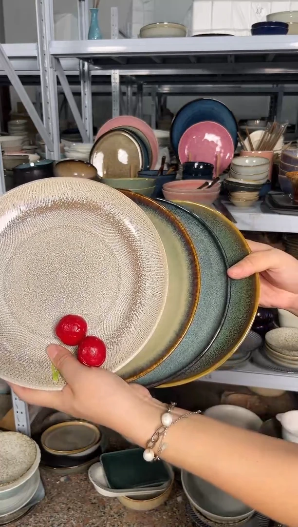 陶瓷外贸尾货瑕疵满20包邮X4 小盘组合