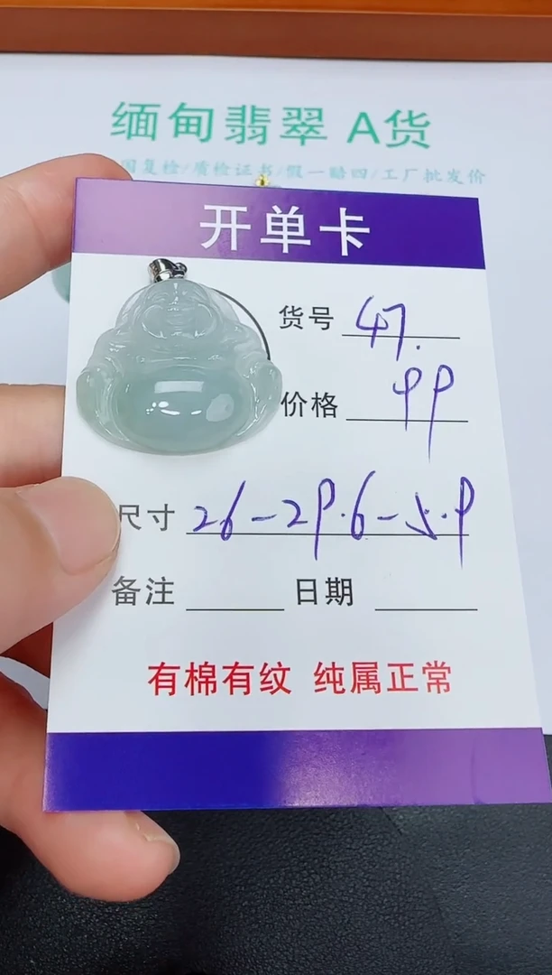 翡翠未镶嵌吊坠(赠链)47