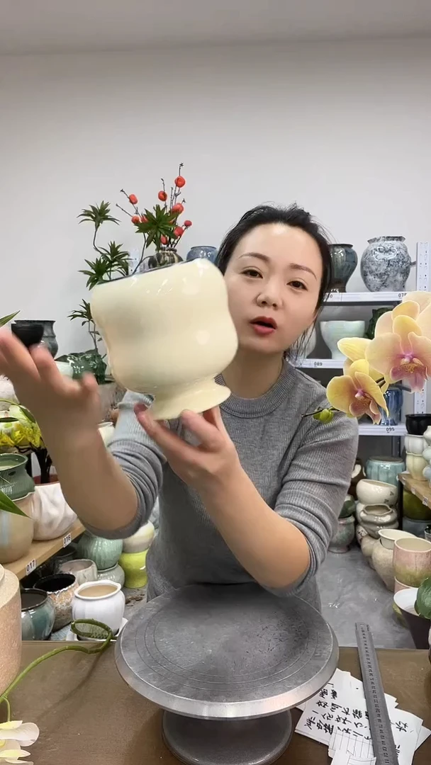 11.25陶瓷花盆直播链接高.     口9