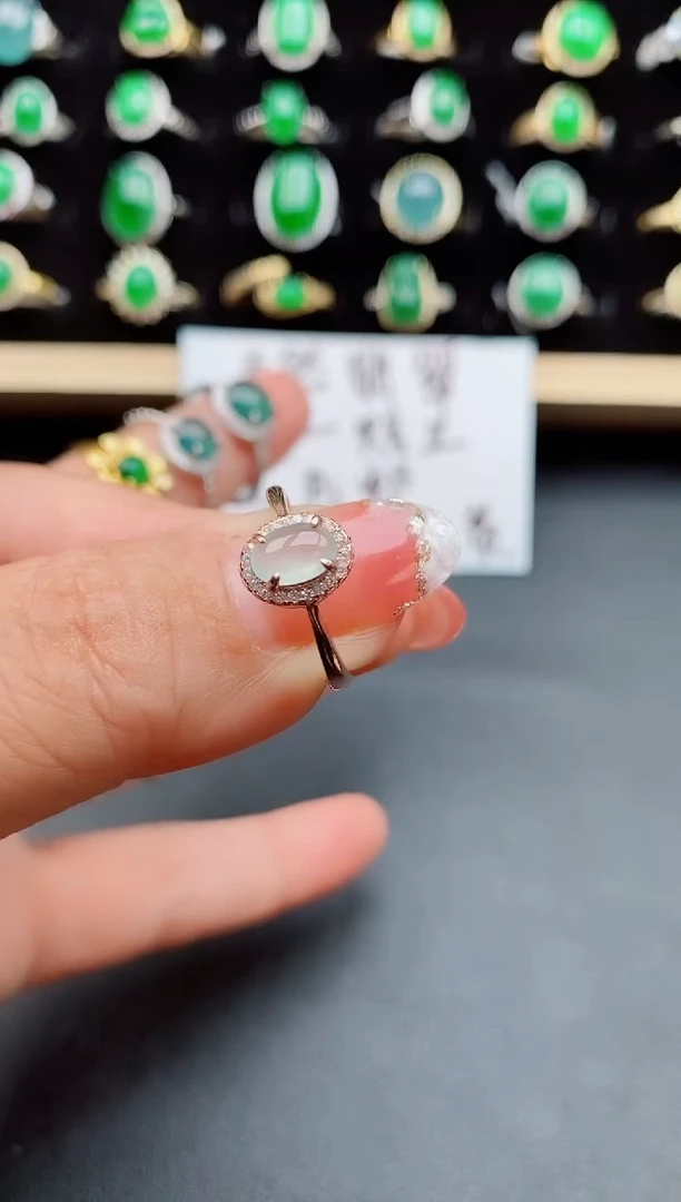 【闪购商品】翡翠戒指银S925镶嵌08005