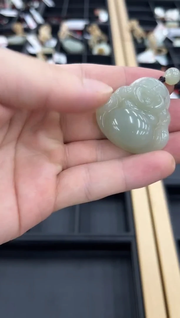 吊坠(不含链)未镶嵌和田玉且末青白 佛公