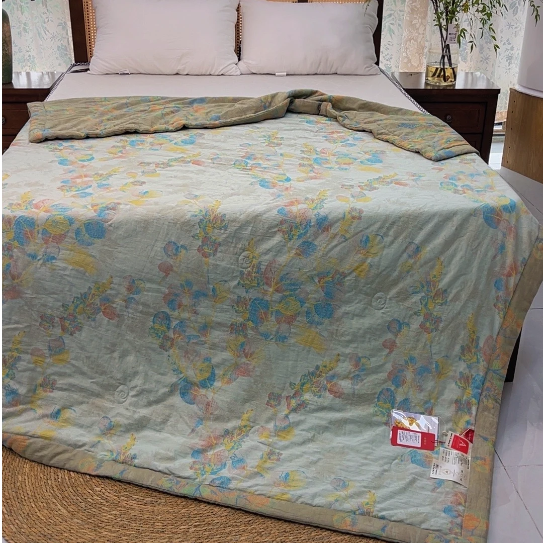 【拉夏集团-七彩琉璃纱夏被】专柜品牌订单撤柜棉麻纱布空调夏被