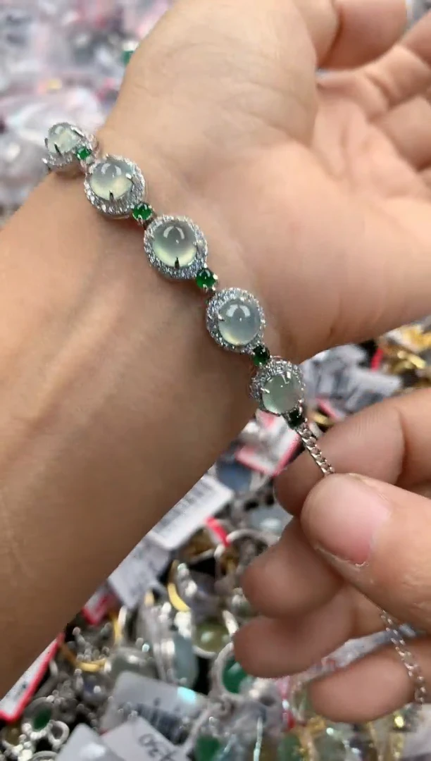 银S925镶嵌戒指翡翠777            5