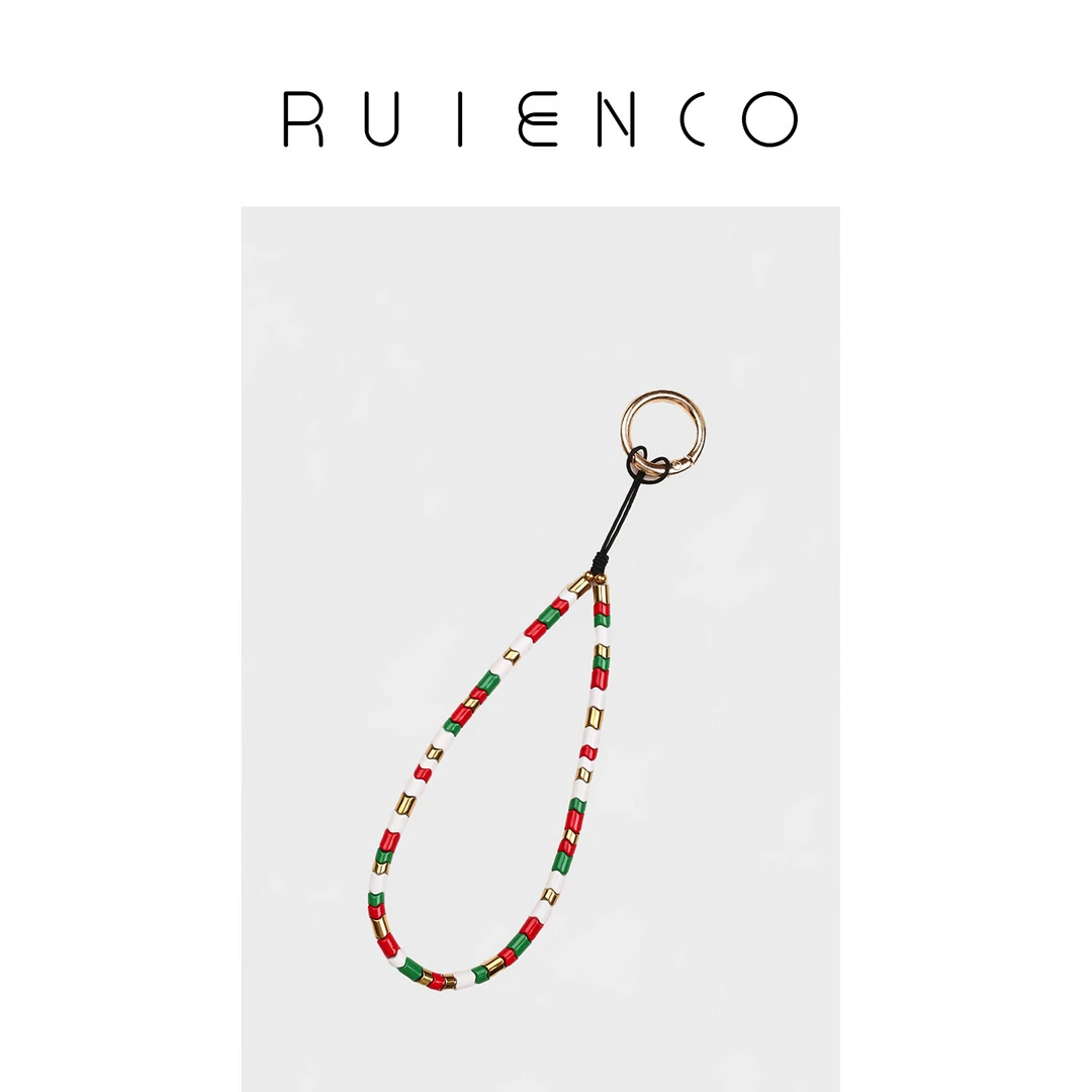 woshimojie 彩色串珠手机链 锌合金搪瓷环保材质配饰挂链手机绳