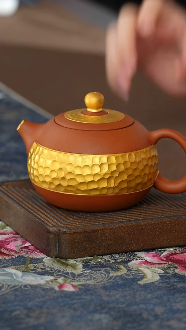 【鎏金紫砂茶壶】【15西泠礼盒】