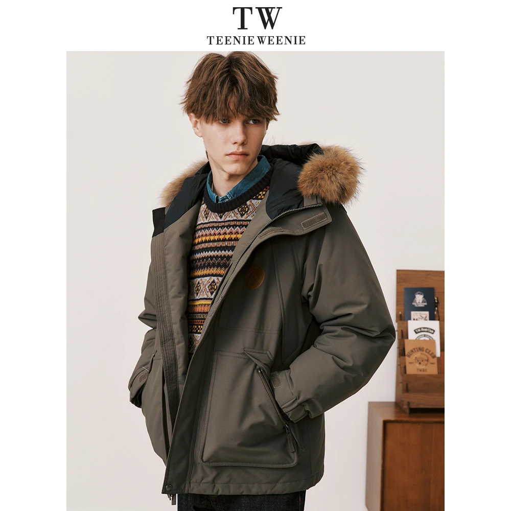 TeenieWeenie小熊男装时尚毛领派克羽绒服25新款外套TNJD248C04H