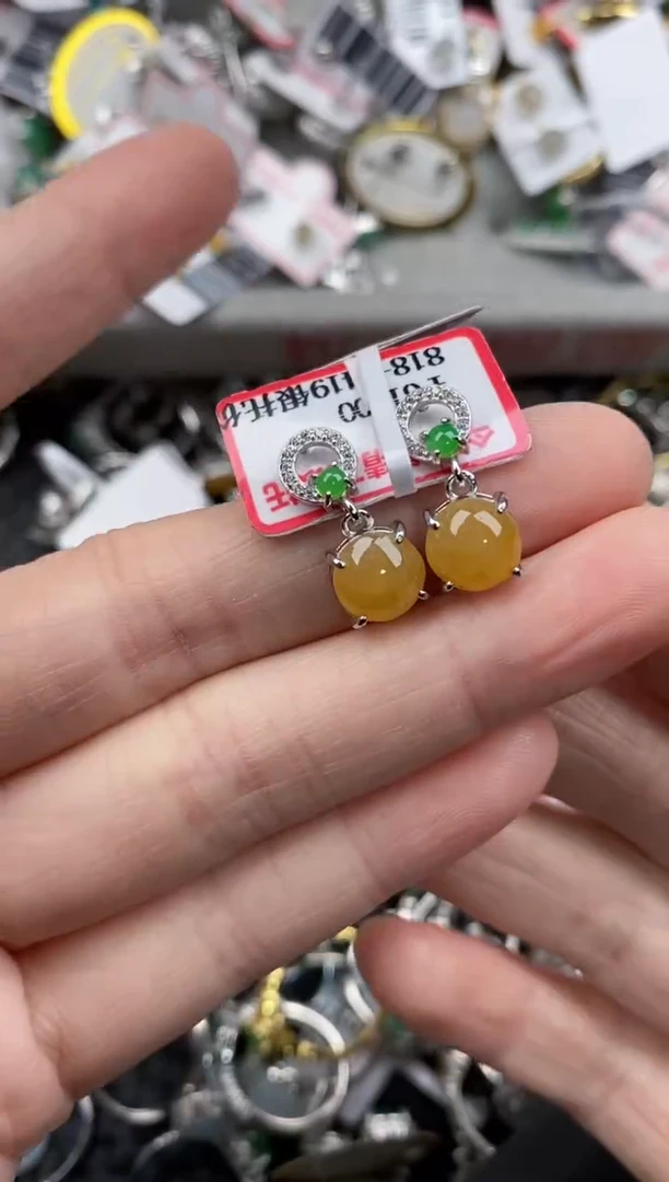 银S925镶嵌戒指翡翠10             9