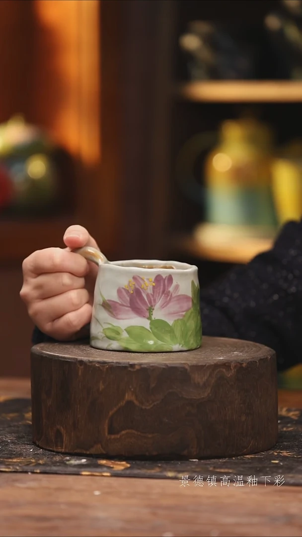 陶瓷景德镇高温釉下手绘陶瓷@L081@