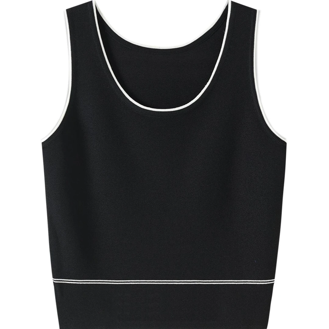 夏季冰感针织小香风外穿打底内搭不带文胸简约百搭新款背心女