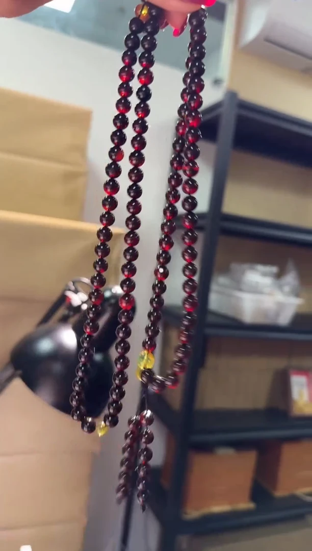 【闪购商品】琥珀手链未镶嵌7mm翳珀108珠项链（多样性发其一）