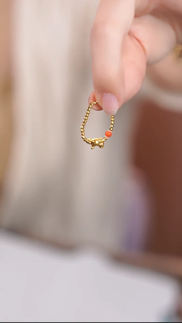 18K金镶嵌南红玛瑙戒指@