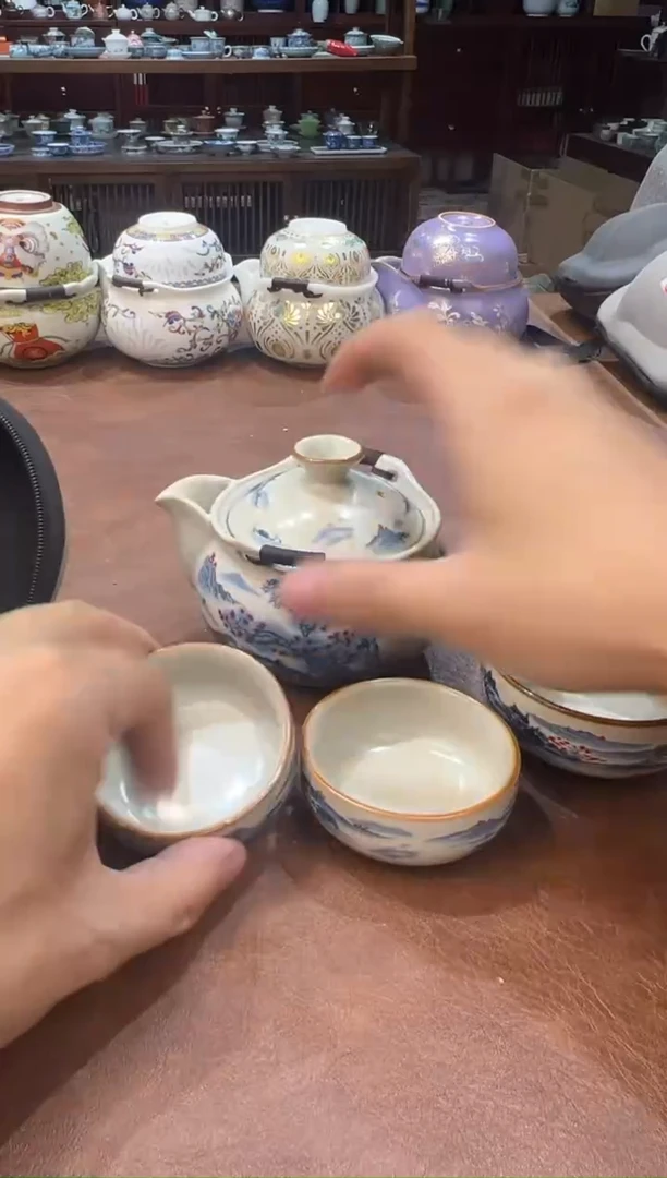 真的很便宜超好看会开片的旅行茶具