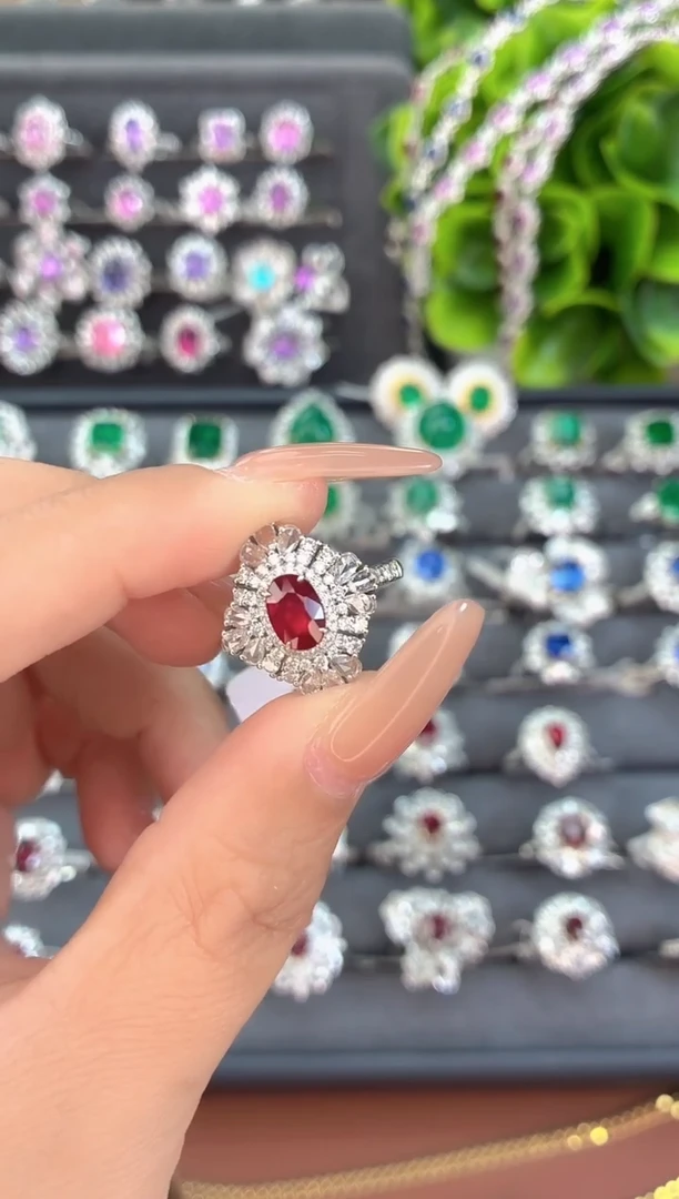 18K金镶嵌戒指红宝石-1.15克拉*无烧